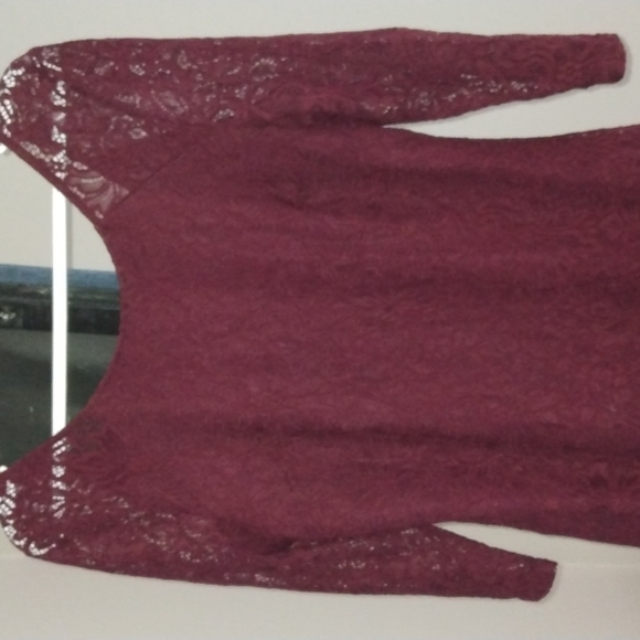 Rock and Shine size 11 Burgundy Red lace bodycon dress used - Picture 2 of 13
